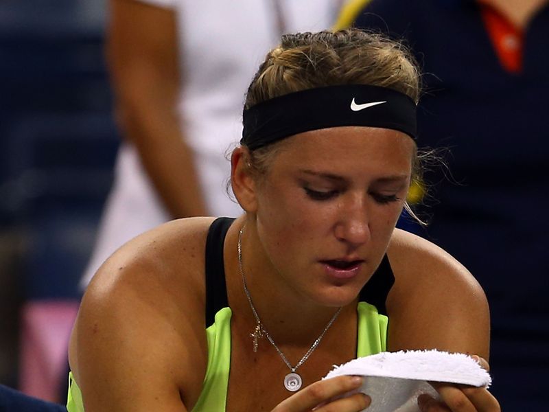 The world number one is in tears after her defeat.