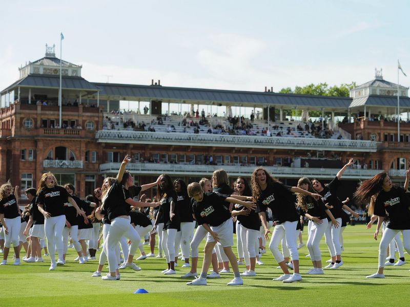 The crowd was treated to some dancing during the lunch interval