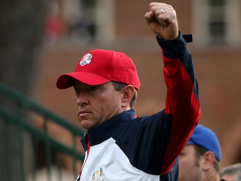 Davis Love III celebrates an early lead for Snedeker and Furyk.