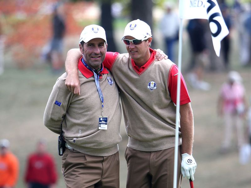 Jose Maria Olazabal and rookie Nicolas Colsaerts getting on like a house on fire