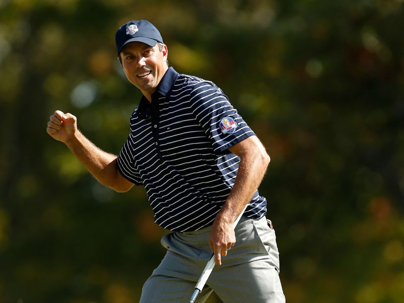 Matt Kuchar, playing with Dustin Johnson, rolled in an early birdie putt to give United States the early lead against Nicolas Colsaerts and Paul Lawrie
