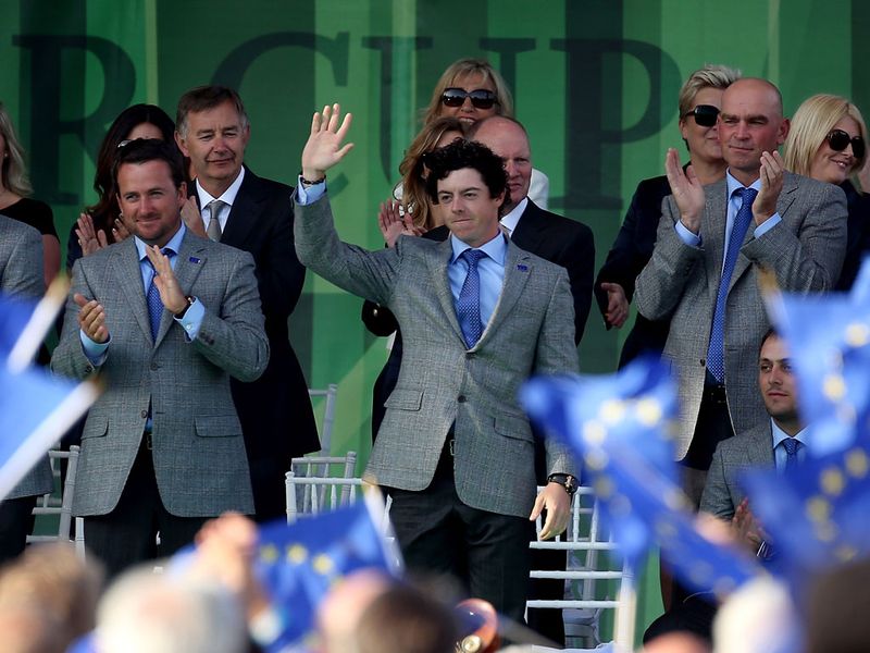 Rory McIlroy is introduced to the crowd