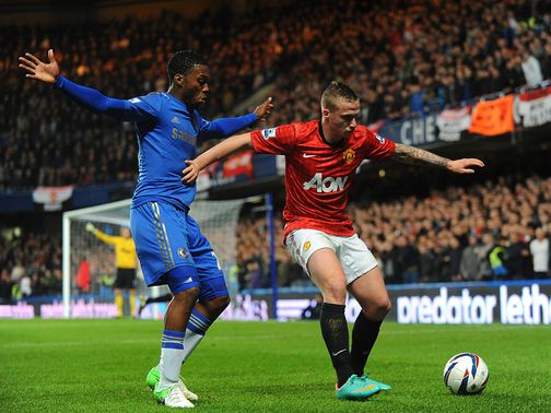 Chelsea and Manchester United in Carling Cup action