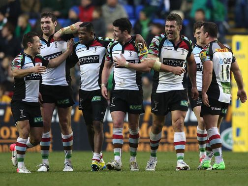 Harlequins celebrate their late, late victory
