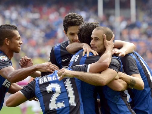 Inter Milan celebrate against Catania