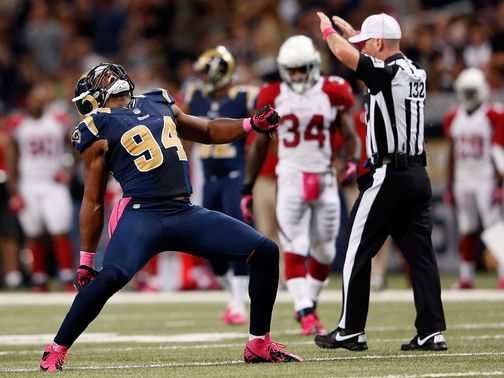 Robert Quinn celebrates one of his three sacks