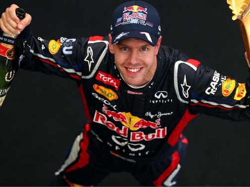 Sebastian Vettel enjoys his win in South Korea.