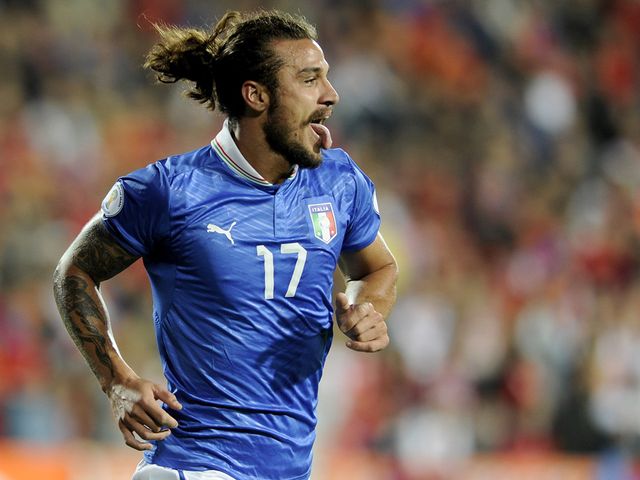 Pablo Osvaldo celebrates his goal.
