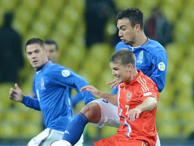 Igor Denisov in action for Russia