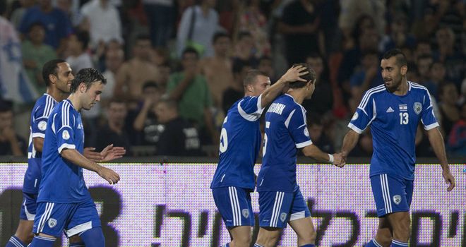 Israel players celebrate comfortable Luxembourg win