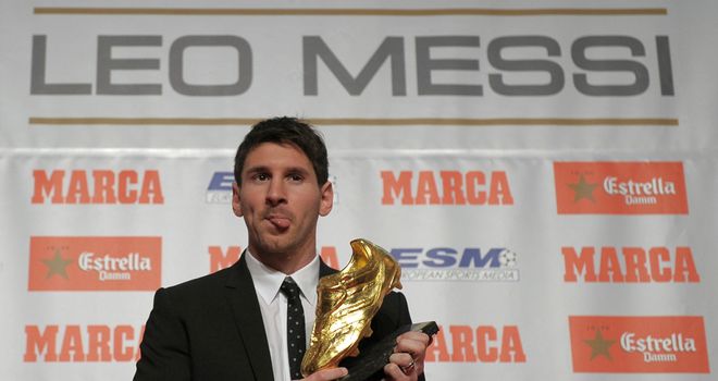 Lionel Messi: Barcelona ace has collected the Golden Boot award for the second time