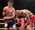 Rocky Fielding (L) proves too strong for Carl Dilks (pic Lawrence Lustig)