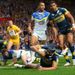 After Sinfield crossed to level the scores, Ben Jones Bishop's try puts Leeds in front