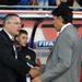 Craig Levein and Chris Coleman shake before kick-off