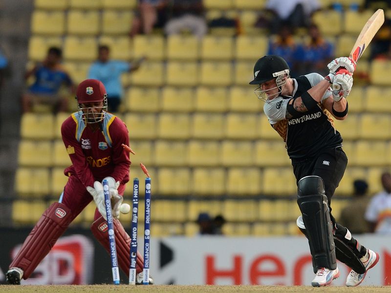 Brendon McCullum was bowled by Samuel Badree for 22.