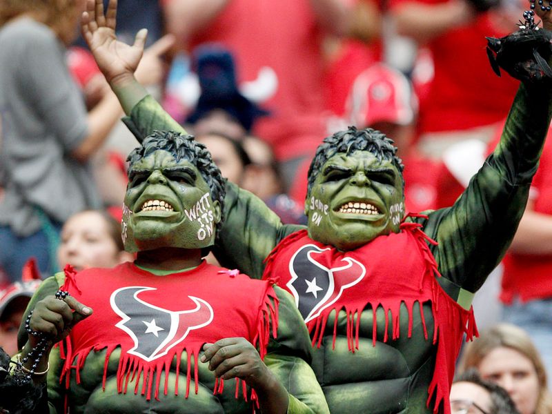 Fans of the Texans were in buoyant mood...