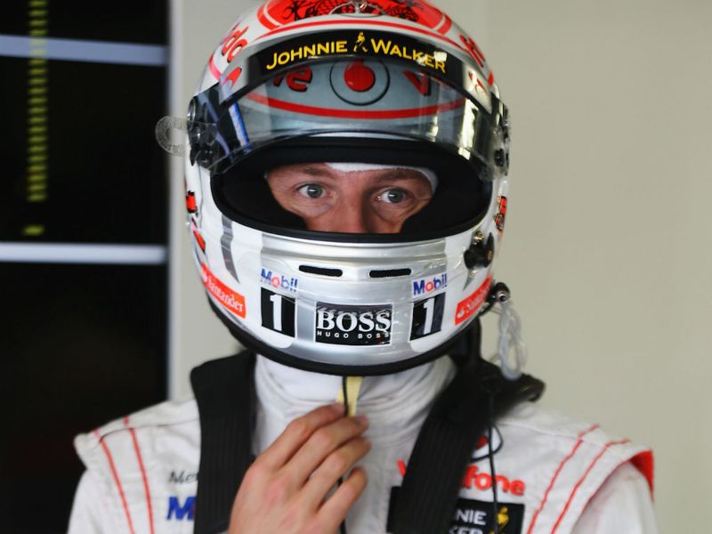 Jenson Button could not catch Kobayashi for the final podium spot