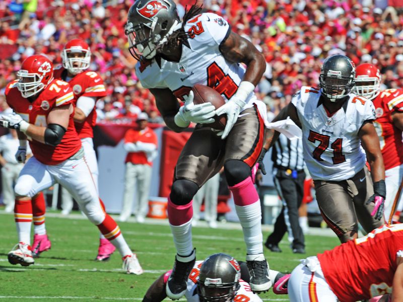Mark Barron grabs an interception during a one-sided win for the Bucs against Kansas City.