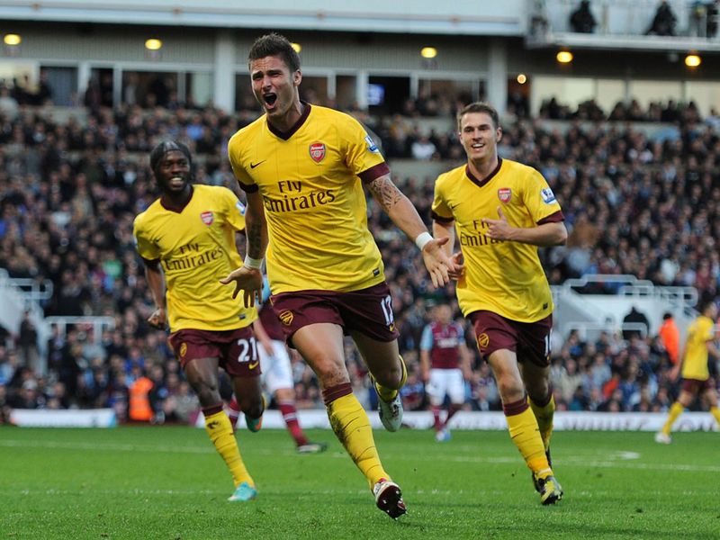 The Frenchman celebrates his first Premier League goal after five hours and six minutes of waiting.