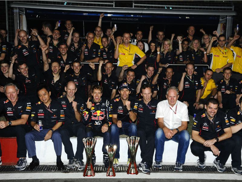 Red Bull celebrate their double podium