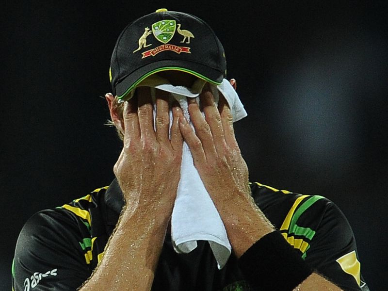 The Aussies had to watch as Gayle made 75 and the Windies recorded 205 for four.