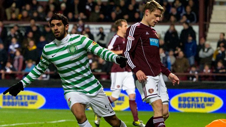 Lassad Nouioui scores against Hearts