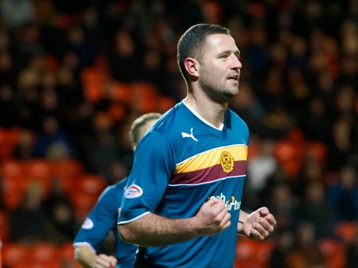 Higdon celebrates the opener for Motherwell
