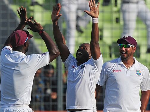 Best celebrates after sealing West Indies' victory