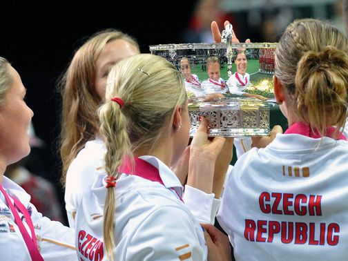 The Czech Republic players celebrate another success