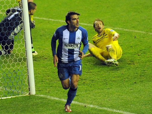Jordi Gomez scored a hat-trick for Wigan&nbsp;