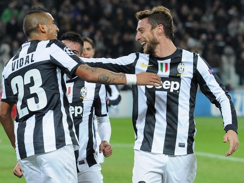 Juventus celebrate against Nordsjaelland