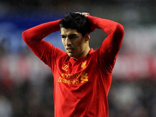 Luis Suarez shows his frustration&nbsp;