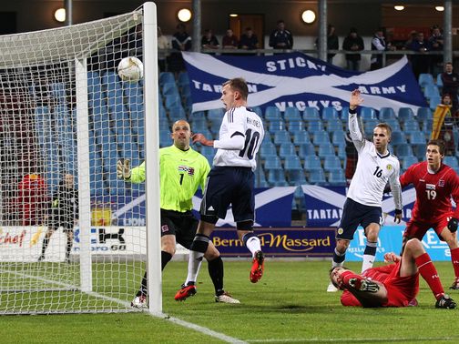 Rhodes netted a first half brace for Scotland