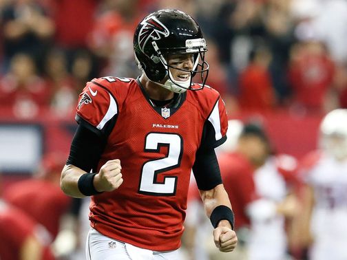 Ryan celebrates Atlanta's fourth-quarter TD