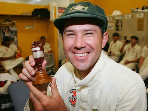 Ricky Ponting with the Ashes urn in 2006
