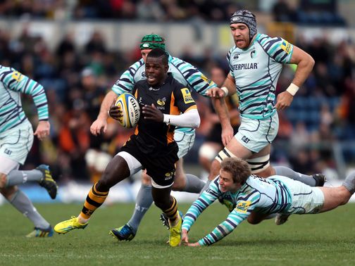 Christian Wade of Wasps charges forward