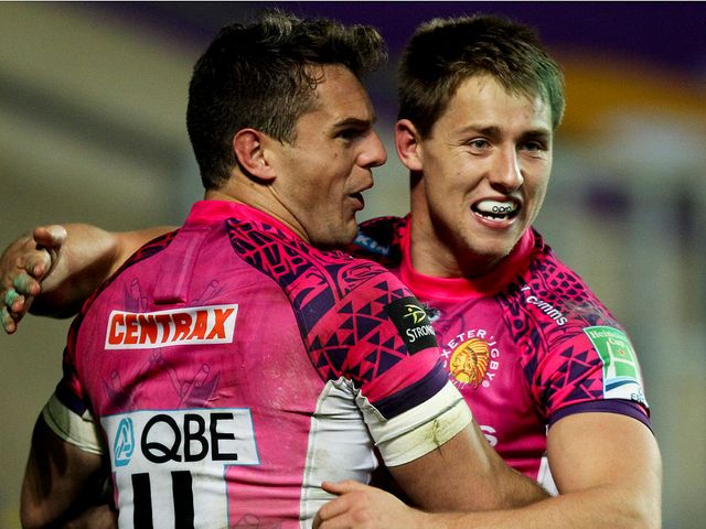 Exeter celebrate against London Welsh