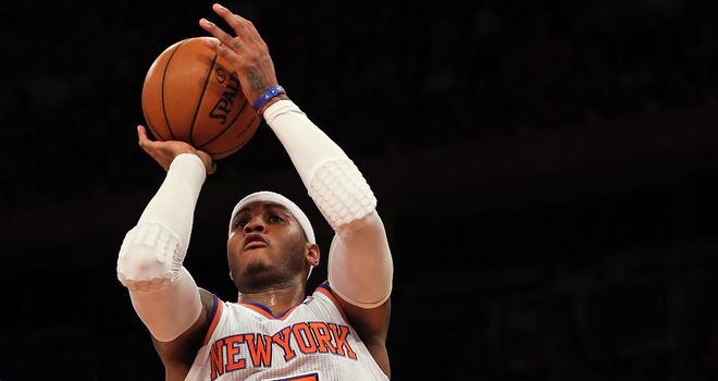 Carmelo Anthony: Weighed in with 29 points for the New York Knicks