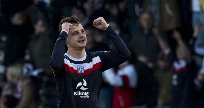 Kyle Benedictus: Celebrates his opener for Dundee