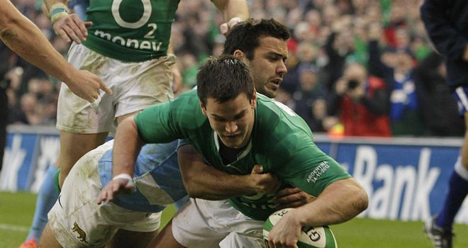 Jonathan Sexton: Scored two tries and kicked nine further points