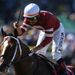 Corey Nakatani celebrates his Dirt Mile win on Tapizar