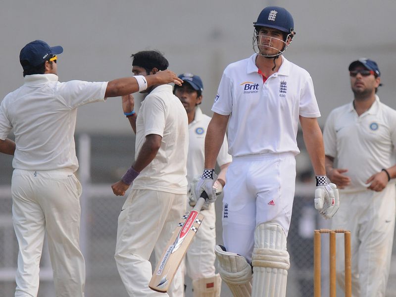 ...but Alastair Cook could only add seven to his 112 and was out for 119.
