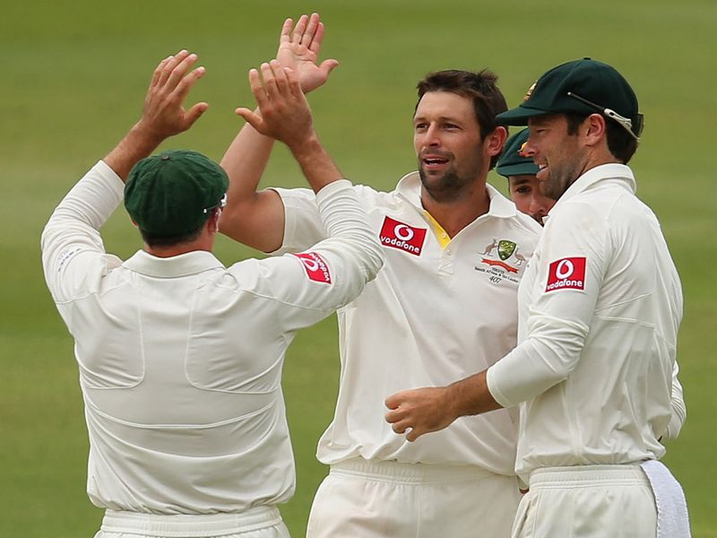 Ben Hilfenhaus dismissed Dale Steyn for one...