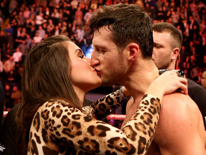 And got a well-earned kiss off girlfriend Rachael Cordingley