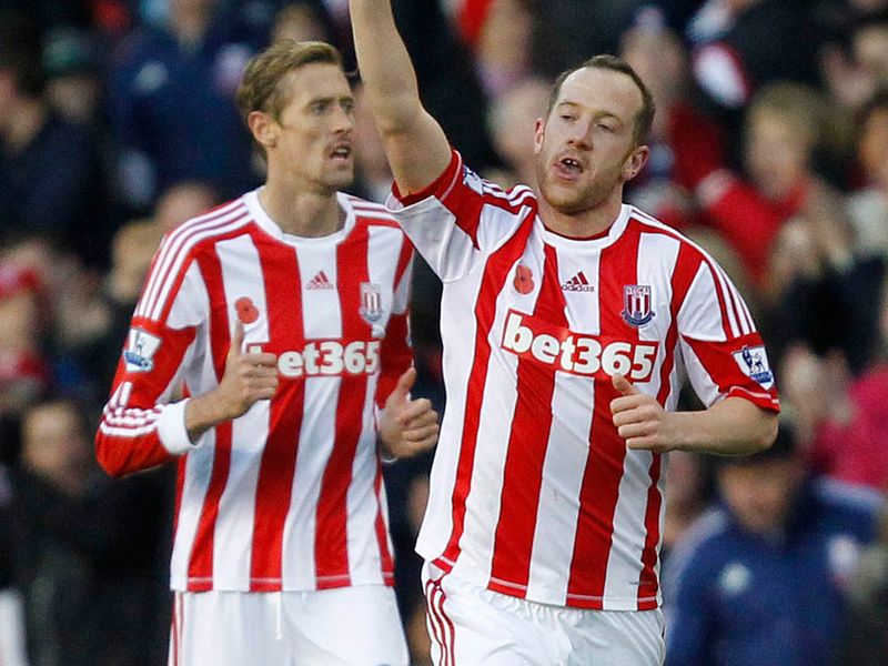 Seven minutes into the second half, Charlie Adam sweeps up at the far post to give Stoke the lead after both Crouch and Traore fail to connect.