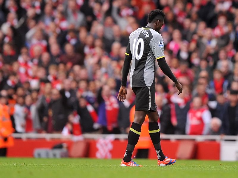 The pivotal moment in the local derby at Emirates Stadium was when former Arsenal striker Emmanual Adebayor was sent for an early bath.