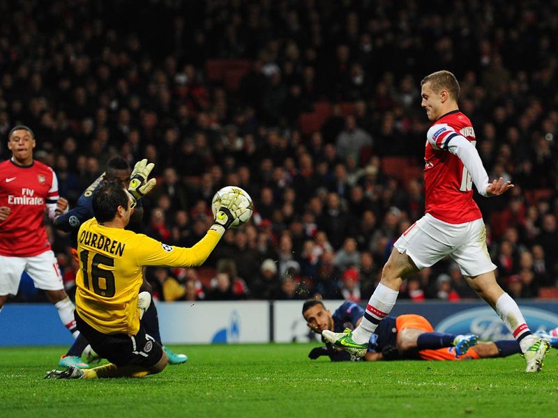 Four minutes after the break Arsenal find the net with a well worked move. Vermaelen swings in a cross which is cushioned down by Olivier Giroud...
