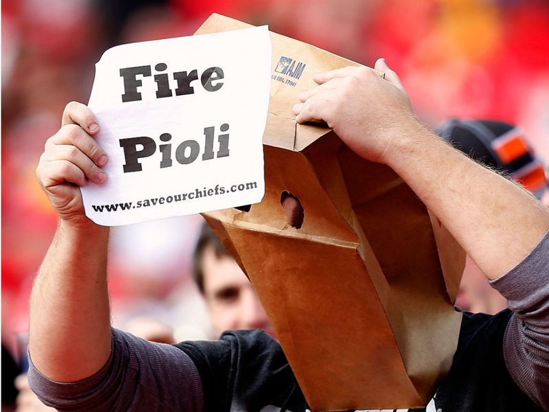 A Chiefs fan calls for GM Scott Pioli to be sacked following another defeat