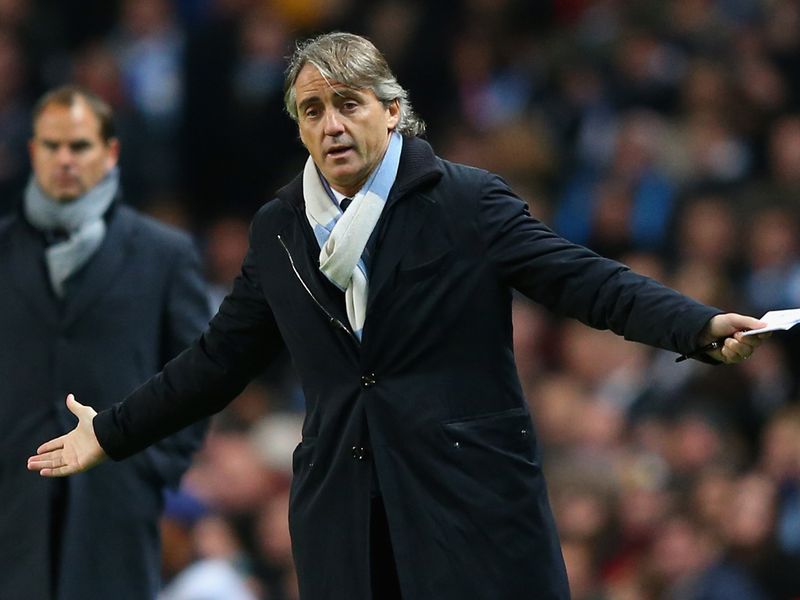 Roberto Mancini shows his frustration