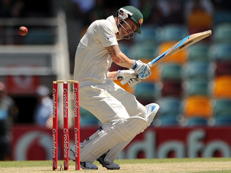 Skipper Michael Clarke had to endure some aggressive bowling...